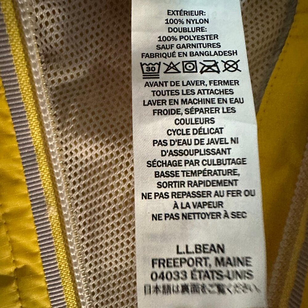 EUC L.L. Bean Rain Jacket Yellow 6-12 Months - Unisex - Picture 5 of 6